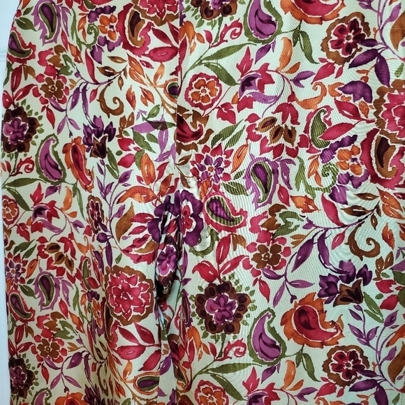 Ralph Lauren Sport Womens Size 10 Red Beige Floral Silk Pants - Picture 4 of 12